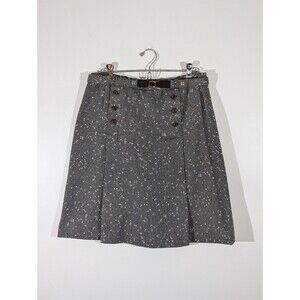 Vintage Cos Cob Belted Mini Skirt Black Brown White Button Medium